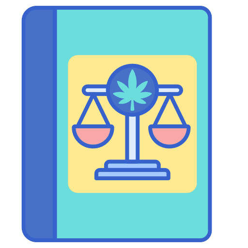 Cannabis law marijuana book scale icon