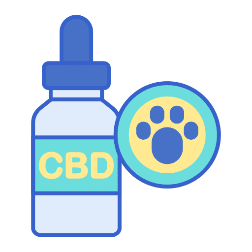 Cbd oil paw print dog cat icon