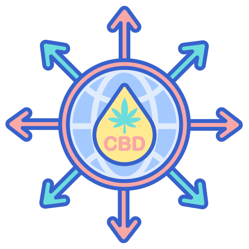 Distribution earth grid world marijuana icon