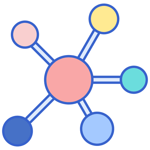 Nano nano technology polymer atom icon