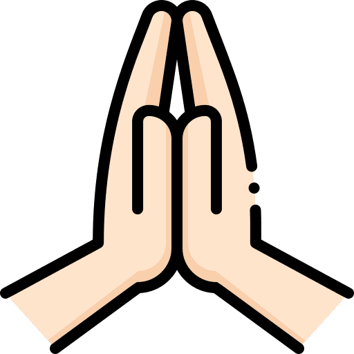 Namaste hand religion oriental icon