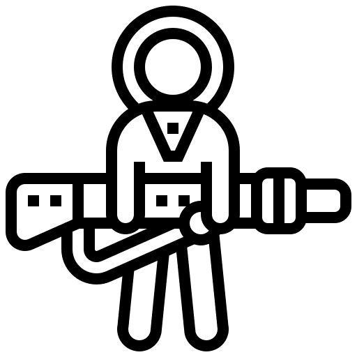 Laser gun space weapons ray icon