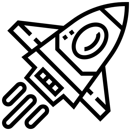 Rocket shuttle universe space icon