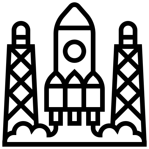 Spaceship rocket direction transportation icon