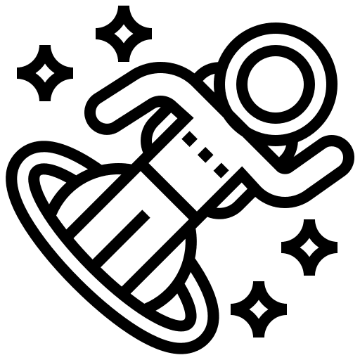 Black hole stars astronaut science icon