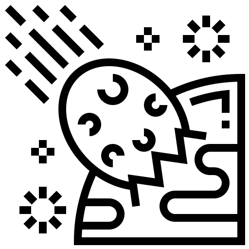 Collision asteroid meteorite comet icon