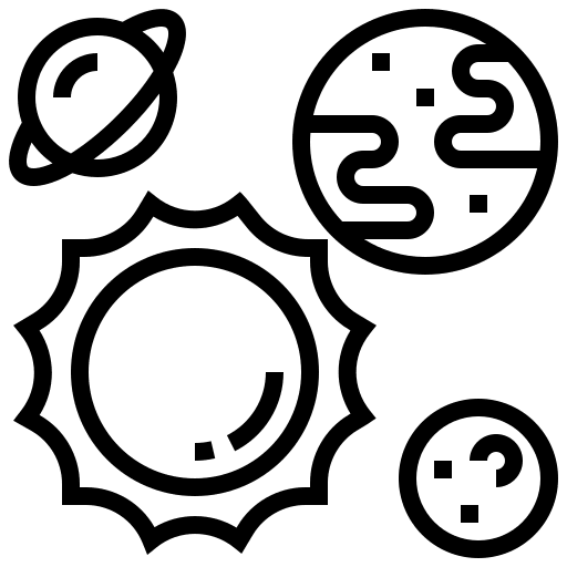 Universe cosmic space planets icon