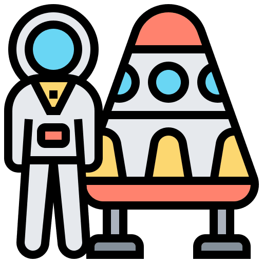 Space capsule science transportation automobile icon
