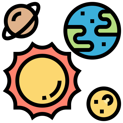 Universe cosmic planets space icon