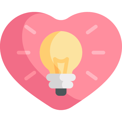 Heart light bulb idea heart icon