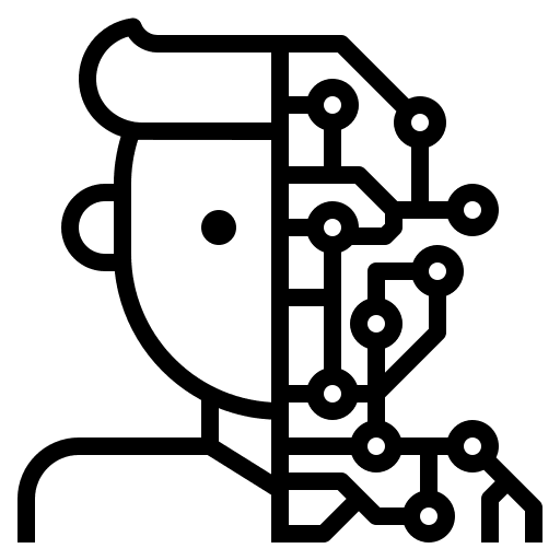 Machine learning humanoid artificial intelligence machine learning icon