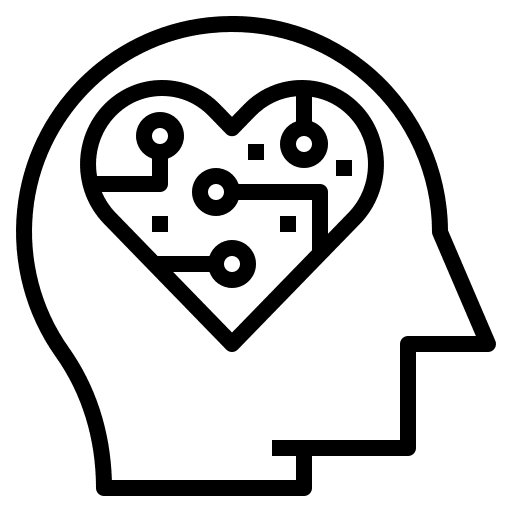 Chip chip heart artificial intelligence icon