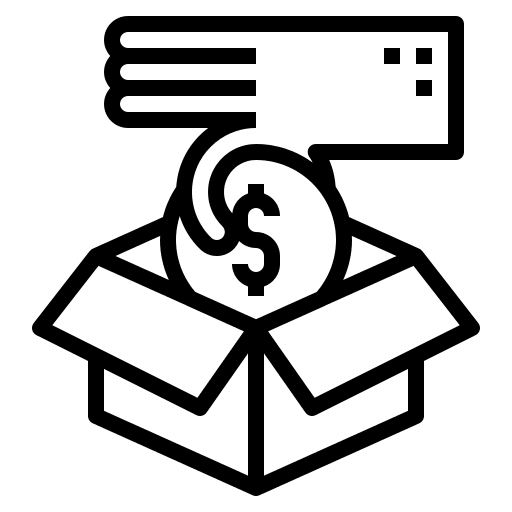 Crowdfunding box investor hand icon