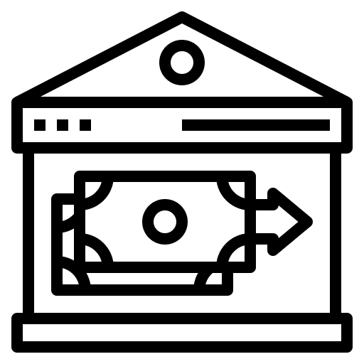 Lending bank dollar online icon