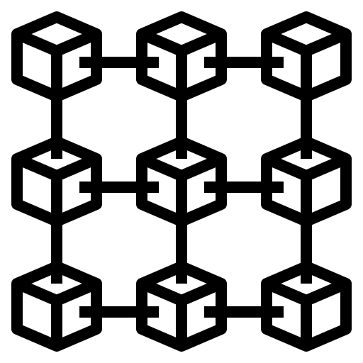 Blockchain market money computer icon