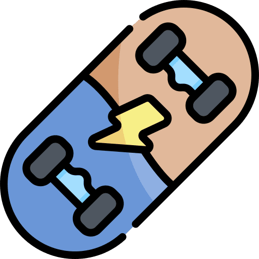 Skateboard adventure transportation sports and competition icon