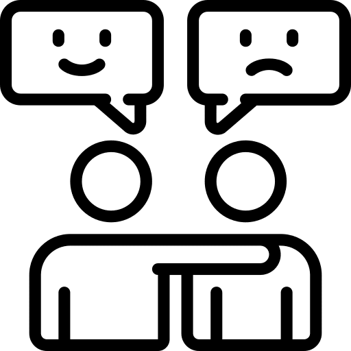 Compassion speech bubble sad people icon