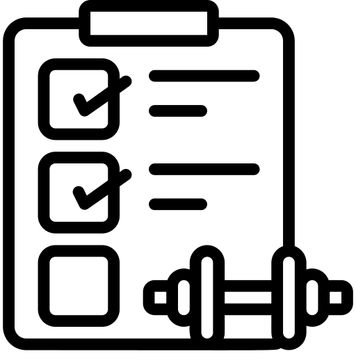 Exercise beauty checklist dumbbell icon