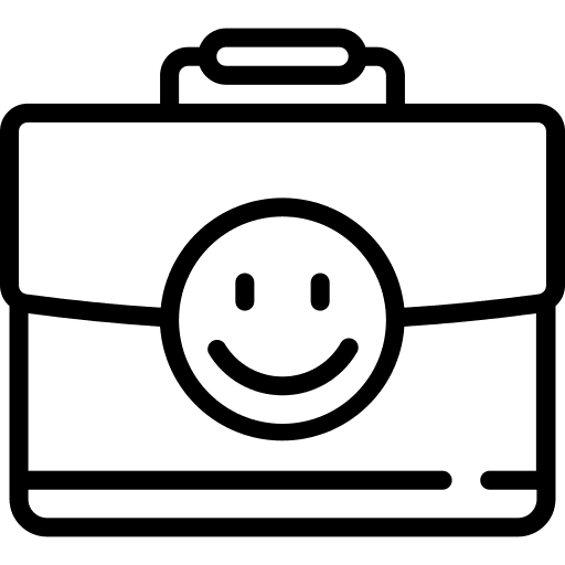 Job happy wellness briefcase icon