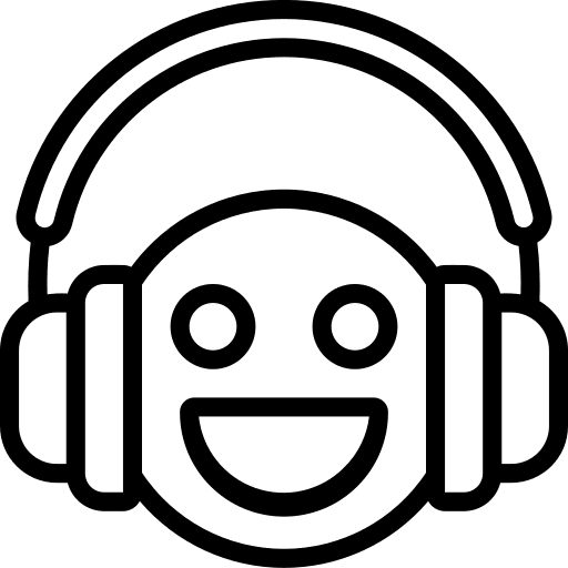 Music headphones sound happy icon