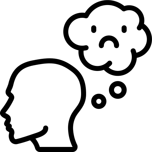 Negative thinking thinking trauma speech bubble icon