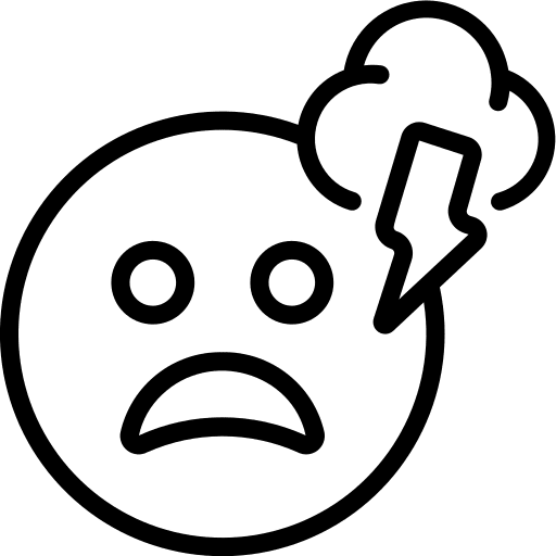 Stressed mental head sorrow icon