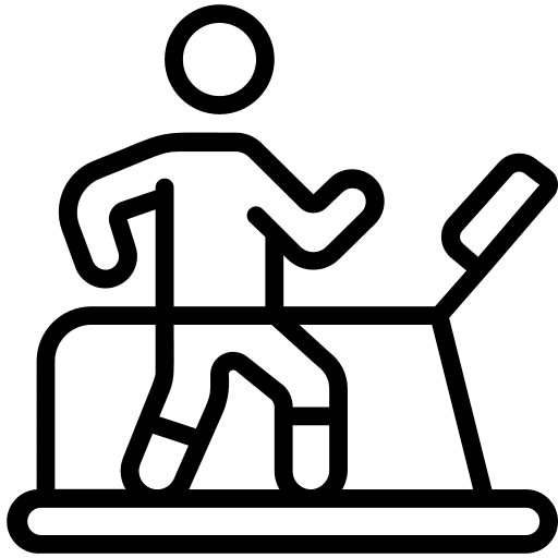 Exercise sports and competition gym treadmill icon