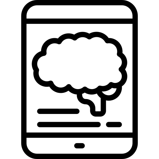 Mindfulness smartphone mind brain icon