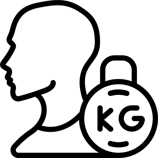 Weight head kg man icon