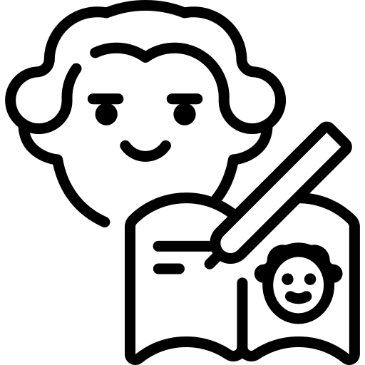 Biography education text biography icon