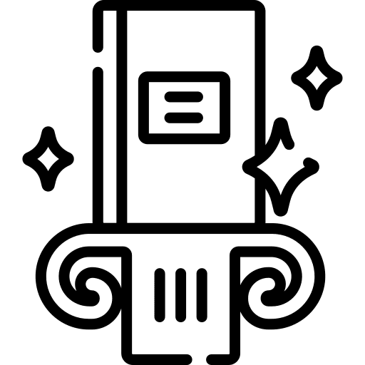 Classic study library book icon