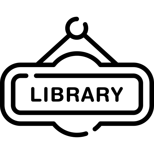 Library signpost education books icon