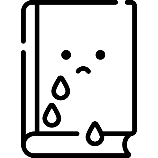 Tragedy book education text icon