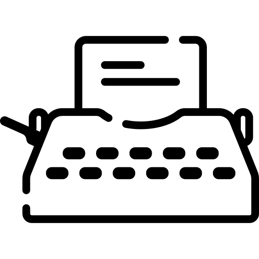 Typing writer education vintage icon