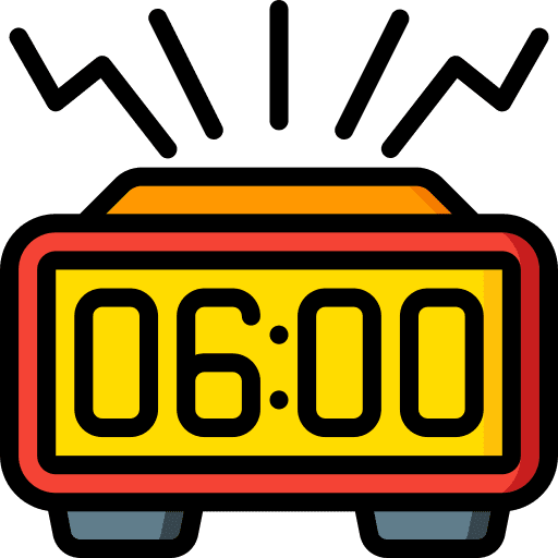 Alarm clock wake up electronics time and date icon
