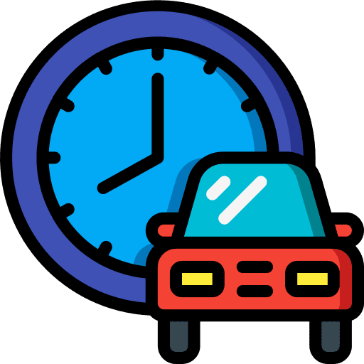 Car car clock transportation icon