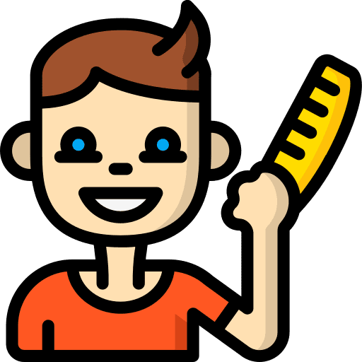 Combing beauty boy avatar icon