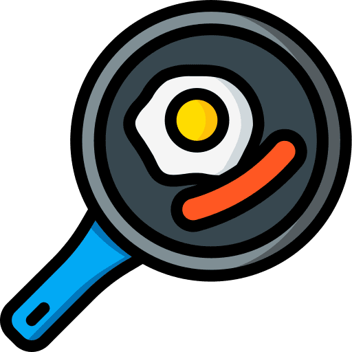 Frying pan breakfast sausage food and restaurant icon