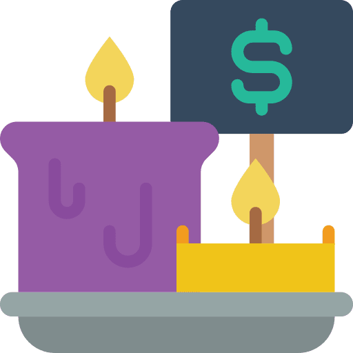 Candles dollar illumination ornamental icon