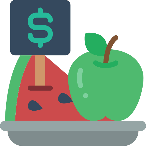 Fruit organic dollar diet icon