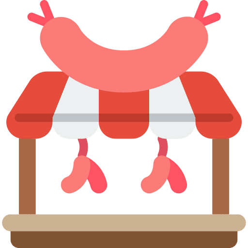 Butcher shop store food and restaurant icon