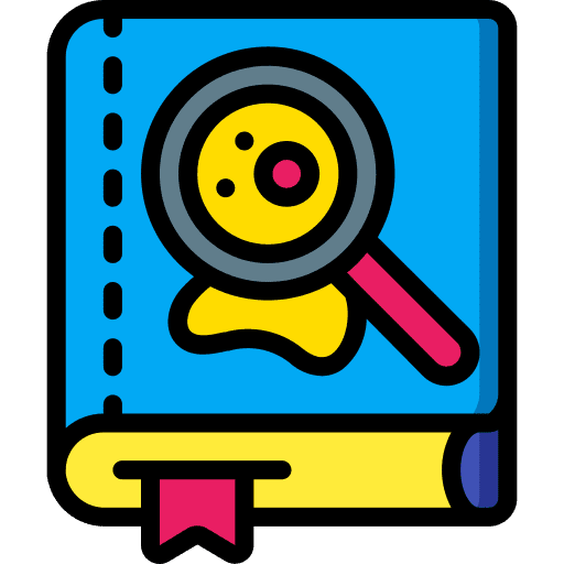 Book detective study book icon