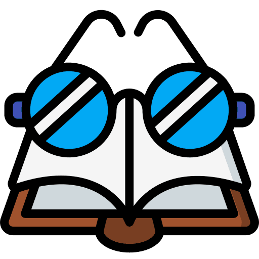 Book education reading glasses literature icon