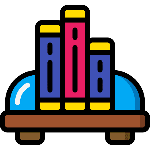 Bookshelf knowledge library learning icon