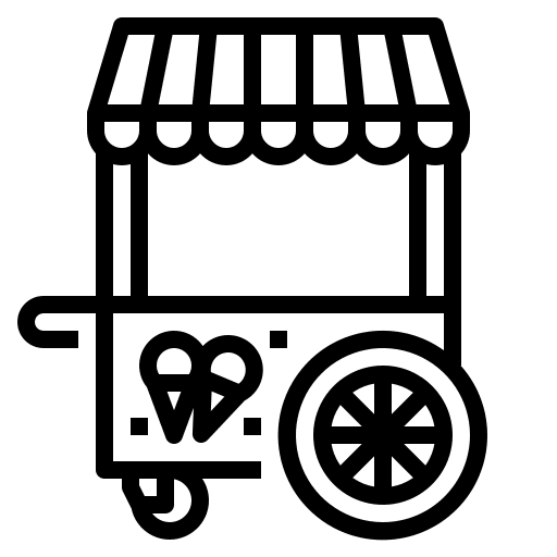 Ice cream cart food sweet ice cream cart icon