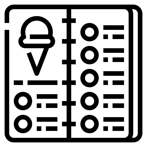 Menu ice cream food and restaurant summertime icon