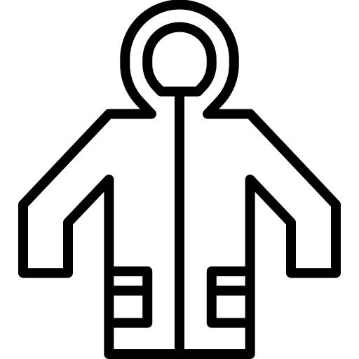 Raincoat winter fashion jacket icon