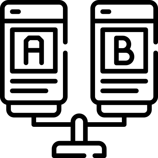 Ab testing communications smartphone ui icon