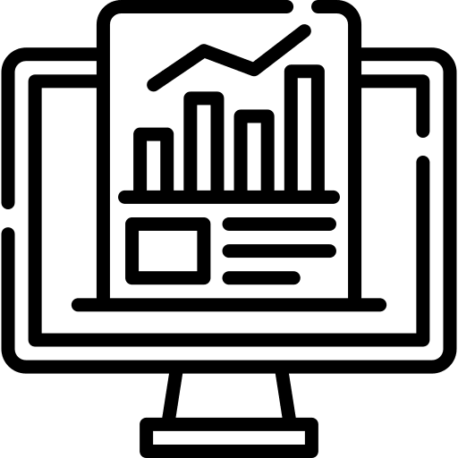 Analysis monitor computer ui icon