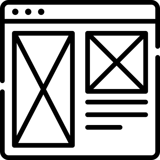 Wireframe video business and finance internet icon